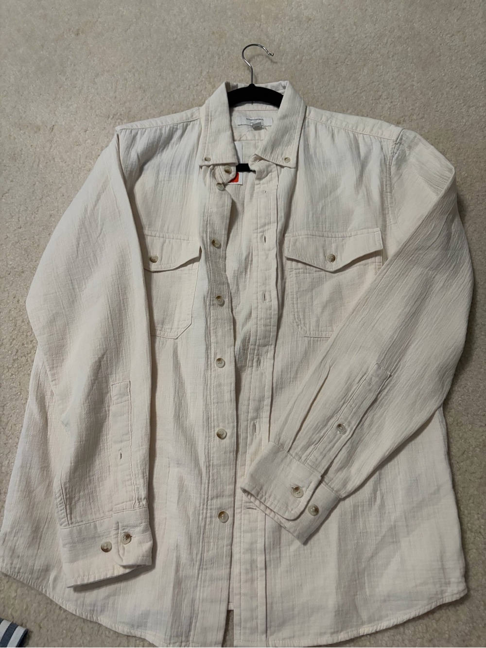 Banana Republic Men's Lightweight Cream Button-Up Jacket